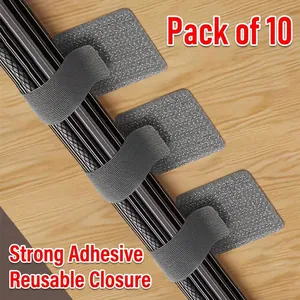 Pack of 10 self-adhesive Velcro cable ties for organizing computer and power cords