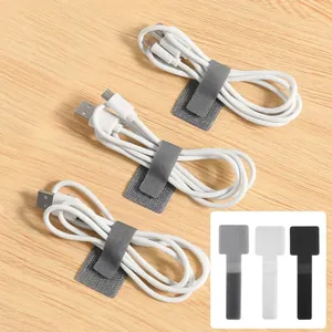 Versatile self-adhesive Velcro cable ties for tidy USB data wire and power cord management