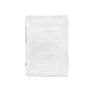 Caja de almacenamiento de archivos A4 de plástico transparente con hebillas dobles