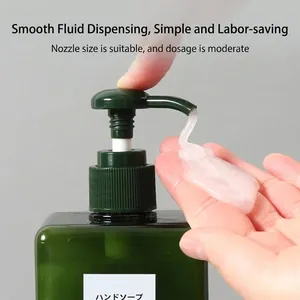 Frasco dispensador con bomba recargable verde oscuro para champú y loción de viaje