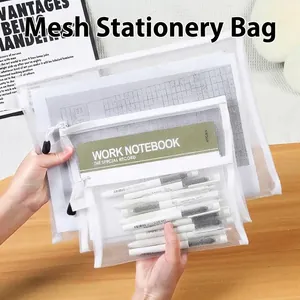 Minimalistische Mesh Documententas Etui met Rits Draagbare Bureauartikelen Opbergtas Voor School Kantoor A4 A5 A6