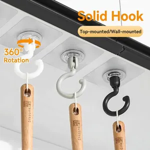 Ganci da cucina autoadesivi rotanti a 360 gradi per montaggio a soffitto o a parete