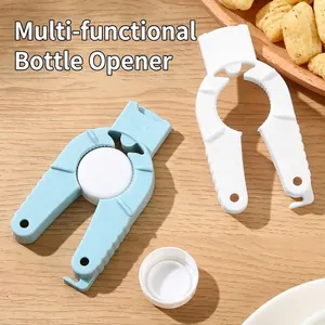 Multifunctional manual bottle opener and jar lid remover tool for home kitchen use