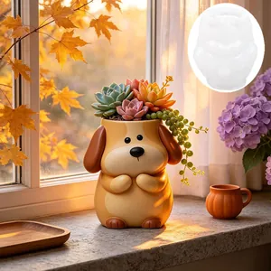 Stampo in silicone per vasi da fiori a forma di cane 3D carino