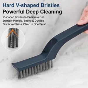 Multifunctional V-shaped grout cleaning brush for kitchen and bathroom deep cleaning