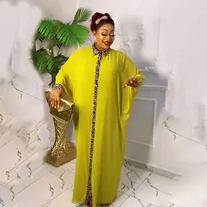 Full view of lime green loose robe featuring leopard trim and sparkling rhinestones.