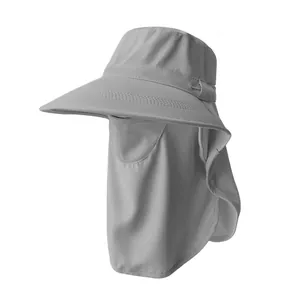 Full-coverage UV protection sun hat with breathable face mask and neck flap for outdoor