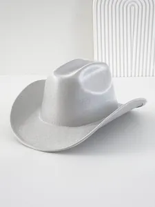 Cappello da cowboy western argento scintillante per spettacoli e per feste festive