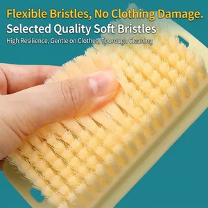 Multifunctional Household Laundry Brush Soft Bristles PP BPT Material Champagne Color Shoes Clothes Cleaning Brush With Hanging Hole
