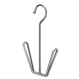 Professional stainless steel shoe drying rack with double hooks for balcony laundry