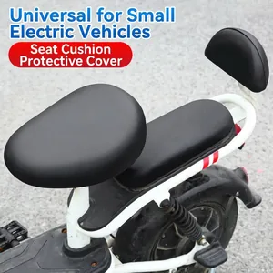 Funda de Asiento Universal para Bicicleta Eléctrica Impermeable Protección Solar de Cuero PU Cubierta Protectora para Moto Scooter Negro