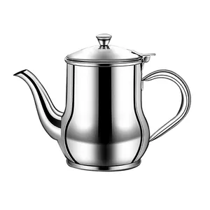 Durable 304 stainless steel oil dispenser with leak-proof lid and ergonomic handle