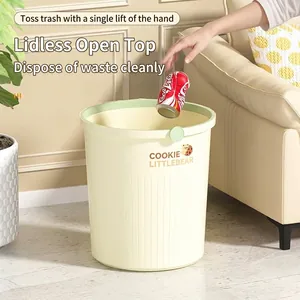 Cream style large open trash can for living room and home minimalist decor