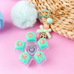 Schattige macaron kleur siliconen kattenpoot toetsenbord schakelaar fidget sleutelhanger