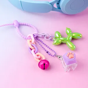 Portachiavi creativo in perle di silicone con cane palloncino e zampa gatto