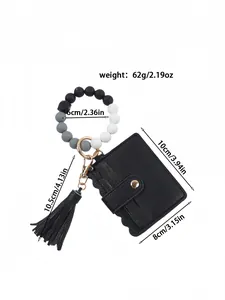 Silicone bead bracelet card holder with tassel dimensions and weight 62g