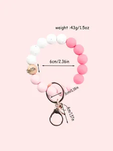 Detailed size and weight specifications for candy colored silicone bead keychain