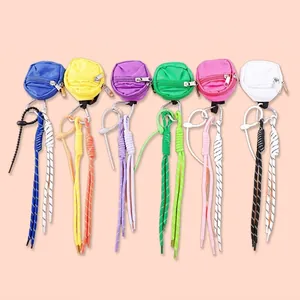 Porte-clés Tendance Mini Sac Pendentif Corde Tissée Pour Décoration de Sac Breloque en Silicone Alliage Porte-monnaie Accessoires Cadeau