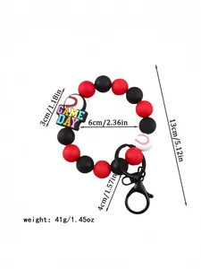 Tabla de dimensiones detallada del llavero de pulsera de béisbol de cuentas de silicona
