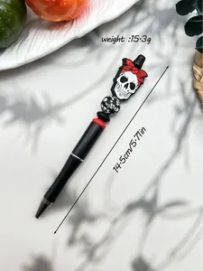 Detaillierte Maße und Gewichtsangaben für Halloween Silikon Perlenkugelschreiber.