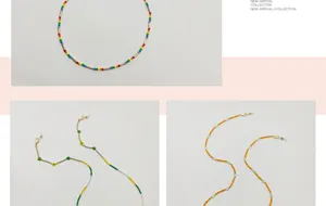 Dettagli di catenelle per occhiali e cordini per maschere in perline colorate fatte a mano