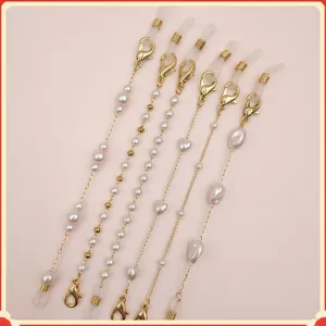 Chaîne de Lunettes en Perles Artificielles Polyvalente Cordon de Masque en Alliage Sangle de Cou Décorative Accessoires de Lunetterie Pour Femmes