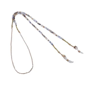 Elegante catena per occhiali con perline e cordino per maschera con conchiglie e pietre