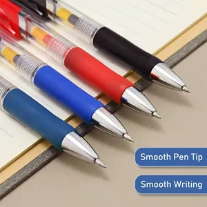 Pack of 0.5mm retractable gel pens with colored grips for office and school stationery