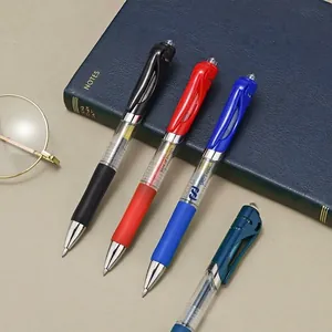 Retractable Gel Pen 0.5mm Fine Point High Capacity Ink Pens For Office School Medical Writing Black Blue Red Ink Blue Colors