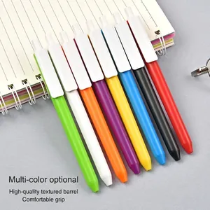 Premium-Set mit 8 bunten Kugelschreibern zum Drücken für Büro- und Geschäftsstationery
