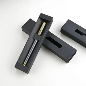 Set di penne gel nere professionali di fascia alta in confezione regalo minimalista