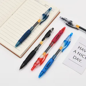 Retractable Gel Pen Black Ink Fine Point Office School Stationery Plastic Signing Pen with Comfortable Rubber Grip