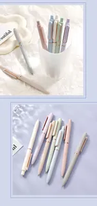 Detail view of Morandi retractable gel pens with 0.5mm tips and elegant metal clips.