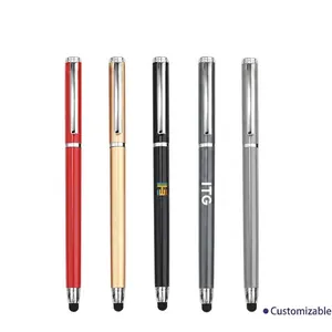 Penna Gel Stilo Capacitivo in Metallo Multifunzionale Cancelleria per Ufficio d'Affari Penna per Schermo Tattile Scrittura Fluida Penna per Firma