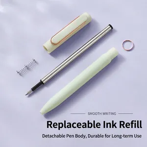 Retractable Gel Pens Morandi Colors Neutral Writing Pens Metal Clip Fine Point Office School Stationery Aesthetic Pens
