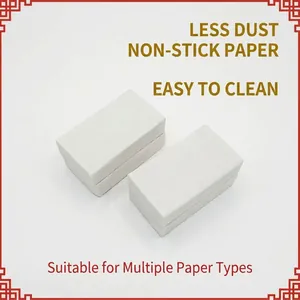 Set of white rectangular erasers for clean and efficient erasing