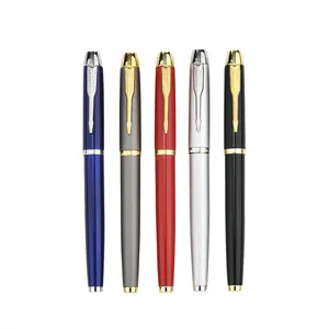 Premium set of five luxury business metal signing pens in assorted colors with elegant arrow clips