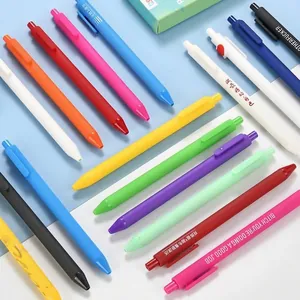 Modern Multicolor Retractable Gel Pen 0.5mm Smooth Writing Refillable Plastic Signature Pen For Office School Students Stationery