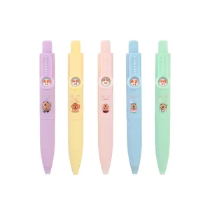 Set di 5 mini penne gel capybara colorate per una scrittura fluida