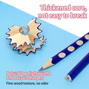 Professional purple sketching pencils with white polka dots on a blue background