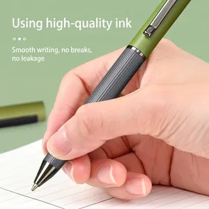 Premium green metal ballpoint pen with ergonomic grip for smooth writing on paper