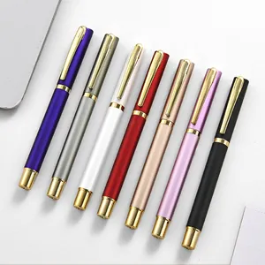 Luxury Business Metal Texture Gel Pen 0.5mm Black Ink Signature Pen For Office School Stationery Writing Supplies Gift