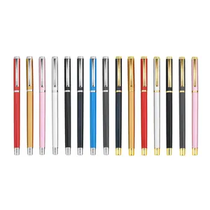 Set of 16 multicolor metal rollerball pens for professional business office usage