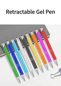 Retractable metal ballpoint pens in multiple vibrant colors for business office use