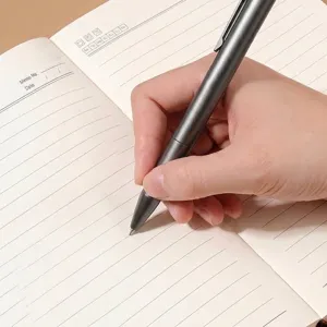 Elegant grey metallic twist-action gel pen designed for professional business writing