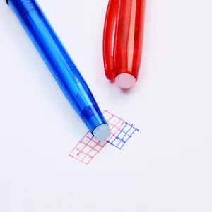 Professionelles Set mit löschbaren Gelschreiber in Blau und Rot mit Thermoradierer