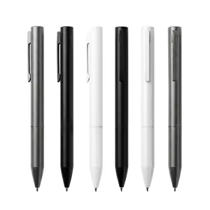 Set of premium metallic twist gel pens in grey black and white for business use