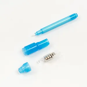 Multifunctional blue UV invisible ink pen with LED light and button cell batteries