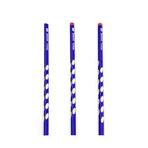 Set of HB and 2B ergonomic pencils featuring grip holes for posture correction and writing