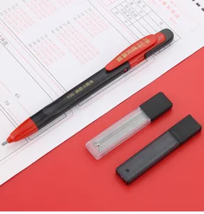 Macro view of a 2B mechanical exam pencil with two lead refill cases